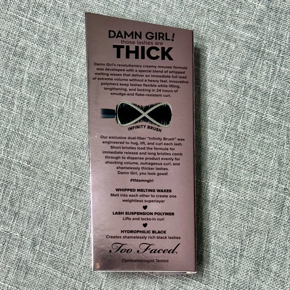 Too Faced Damn Girl 24 Hour Mascara Black NWT